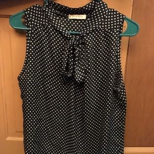 Jon & Anna Green Polka Dot top w/ tie